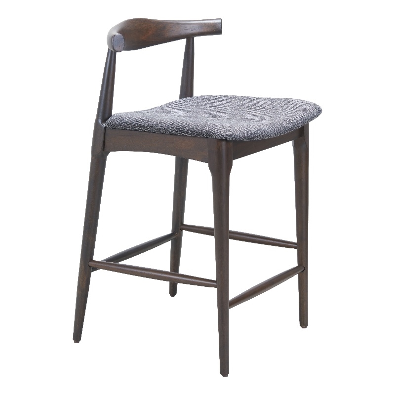Pemberly Row Contemporary Solid Wood Counter Stool Gray & Espresso