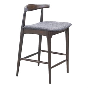 Pemberly Row Contemporary Solid Wood Counter Stool Gray & Espresso