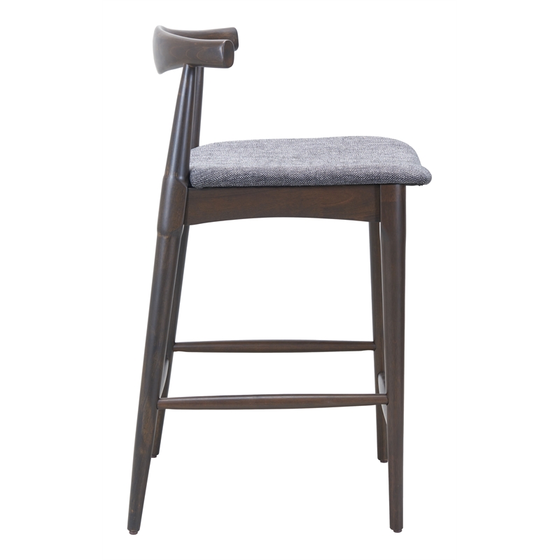 Pemberly Row Contemporary Solid Wood Counter Stool Gray & Espresso