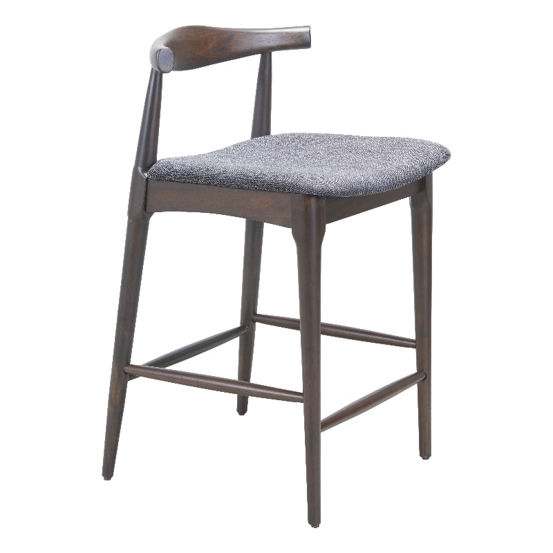 Pemberly Row Contemporary Solid Wood Counter Stool Gray & Espresso