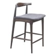 Pemberly Row Contemporary Solid Wood Counter Stool Gray & Espresso