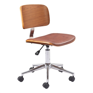 Pemberly Row Contemporary Engineered Wood Office Chair Brown