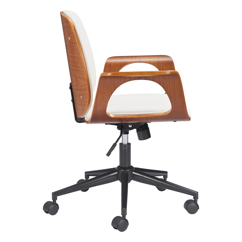 Pemberly Row Contemporary Engineered Wood Office Chair White