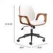Pemberly Row Contemporary Engineered Wood Office Chair White