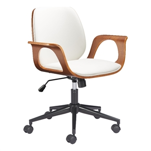 Pemberly Row Contemporary Engineered Wood Office Chair White