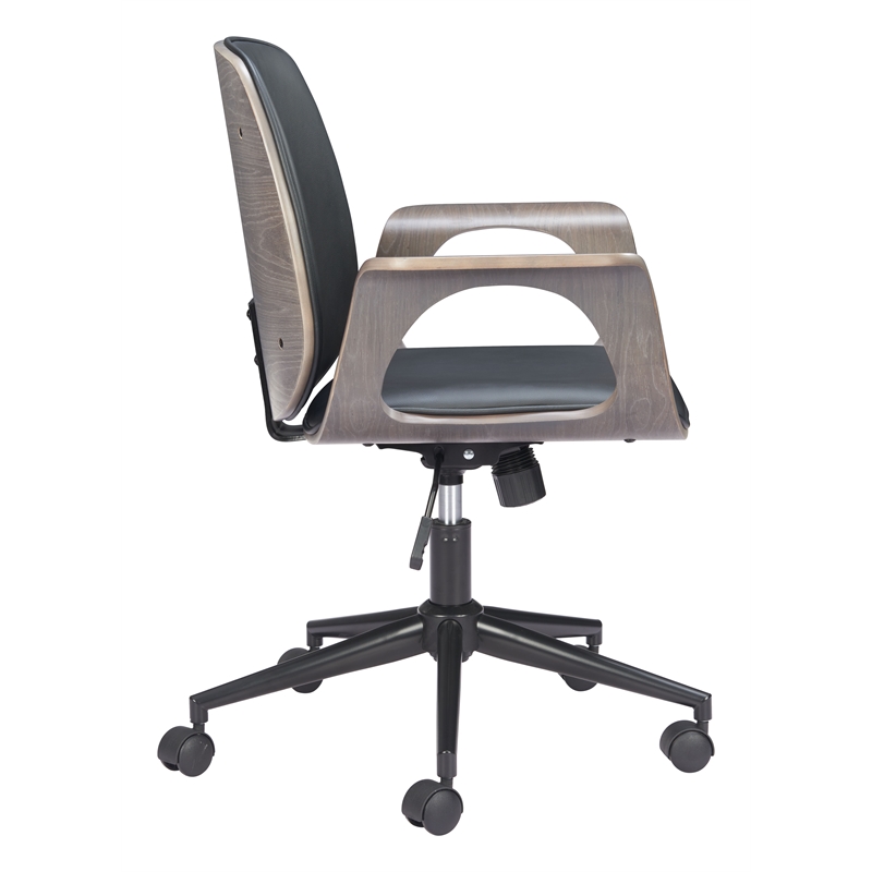 Pemberly Row Contemporary Engineered Wood Office Chair Black