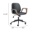 Pemberly Row Contemporary Engineered Wood Office Chair Black