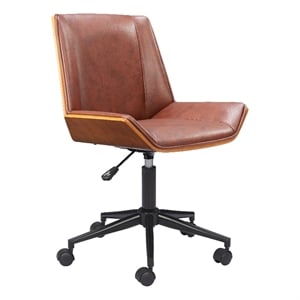 Pemberly Row Contemporary Engineered Wood Office Chair Brown