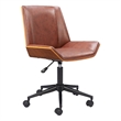 Pemberly Row Contemporary Engineered Wood Office Chair Brown