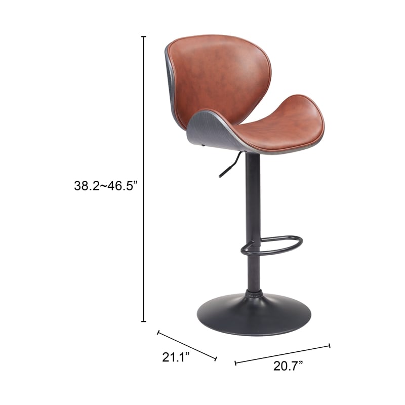 Pemberly Row Modern / Contemporary Engineered Wood Barstool Brown