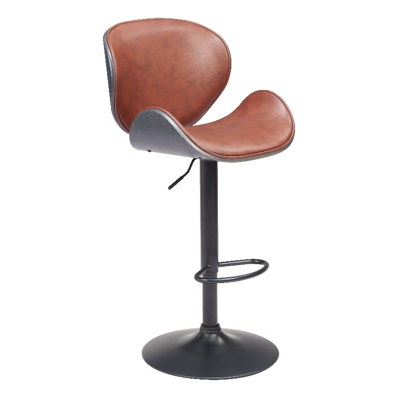 Pemberly Row Modern / Contemporary Engineered Wood Barstool Brown