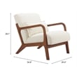 Pemberly Row Macio Shearling Fabric Upholstered Accent Chair in Cream