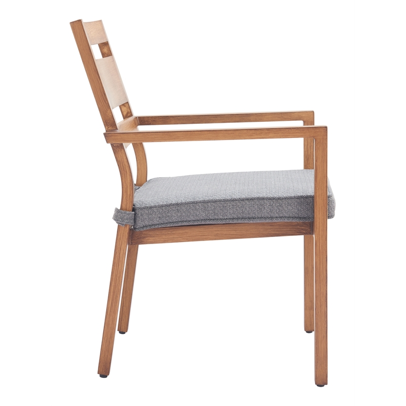 Pemberly Row Contemporary Rader Outdoor Dining Chair Natural