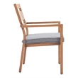 Pemberly Row Contemporary Rader Outdoor Dining Chair Natural