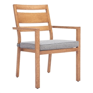 Pemberly Row Contemporary Rader Outdoor Dining Chair Natural