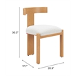 Pemberly Row Contemporary Outdoor Dining Chair Natural & Beige