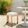 Pemberly Row Contemporary Outdoor Dining Chair Natural & Beige
