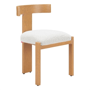 Pemberly Row Contemporary Outdoor Dining Chair Natural & Beige