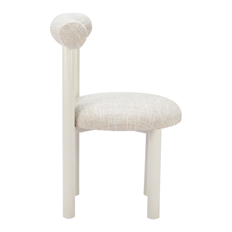 Pemberly Row Contemporary Aluminum Ceres Outdoor Dining Chair Beige