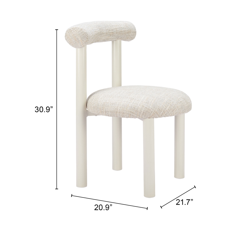 Pemberly Row Contemporary Aluminum Ceres Outdoor Dining Chair Beige