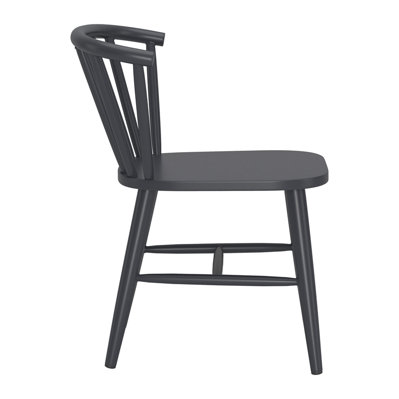 Pemberly Row Contemporary Aluminum Outdoor Dining Chair Black