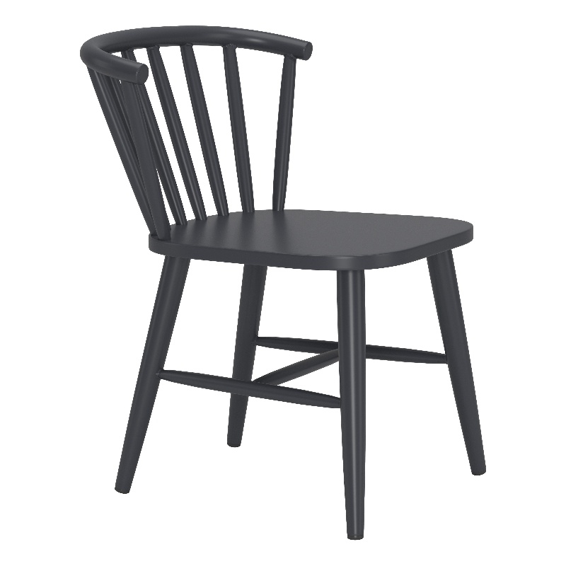 Pemberly Row Contemporary Aluminum Outdoor Dining Chair Black
