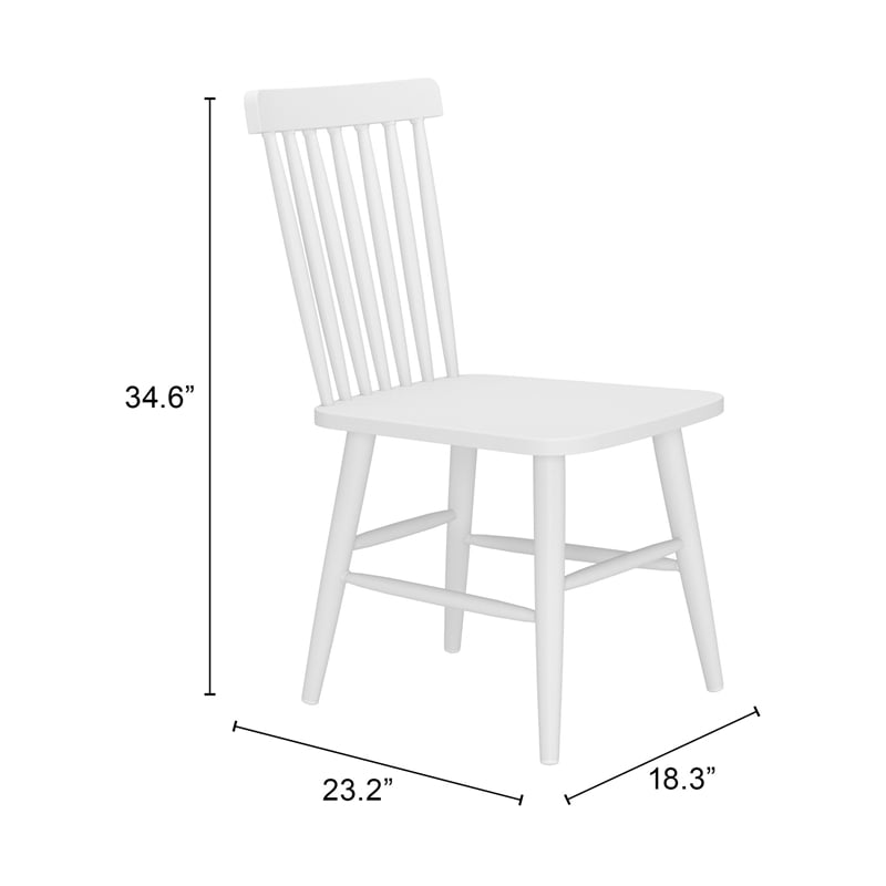 Pemberly Row Contemporary Outdoor Dining Chair White (Set of 2)