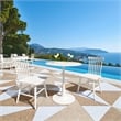 Pemberly Row Contemporary Outdoor Dining Chair White (Set of 2)