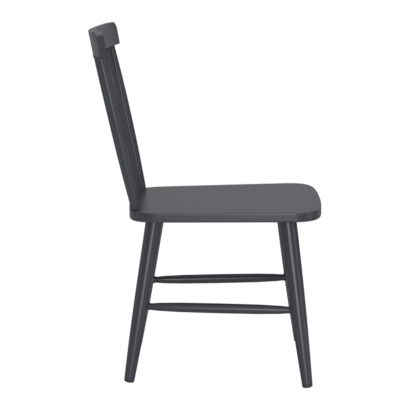 Pemberly Row Contemporary Aluminum Outdoor Dining Chair Black