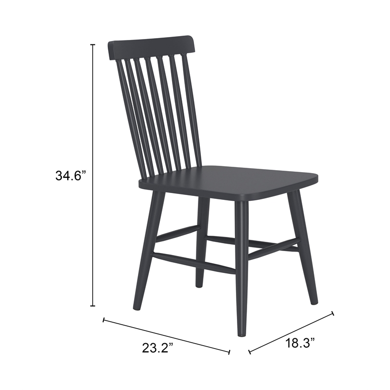 Pemberly Row Contemporary Aluminum Outdoor Dining Chair Black