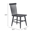 Pemberly Row Contemporary Aluminum Outdoor Dining Chair Black
