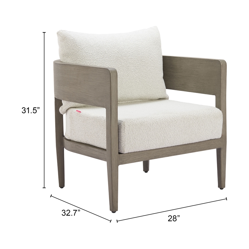 Pemberly Row Modern / Contemporary Aluminum Outdoor Armchair Beige