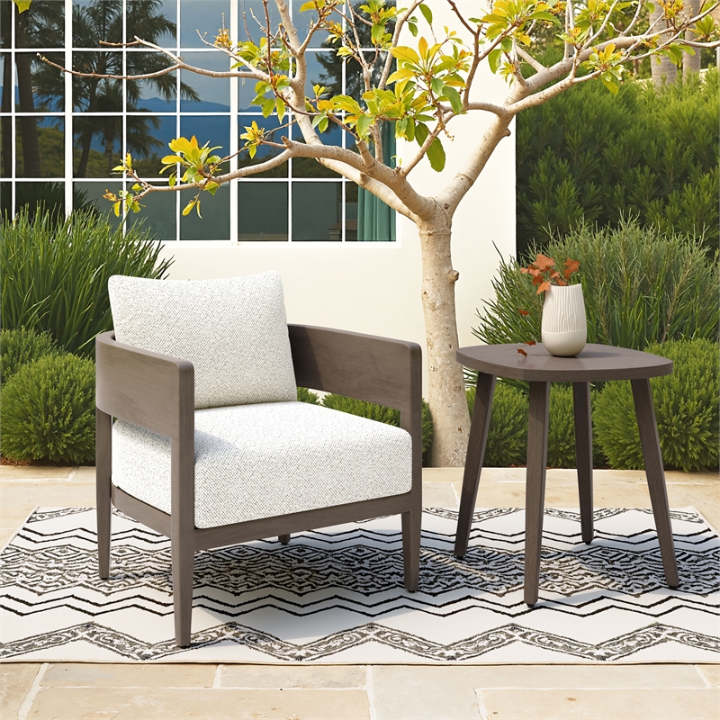 Pemberly Row Modern / Contemporary Aluminum Outdoor Armchair Beige
