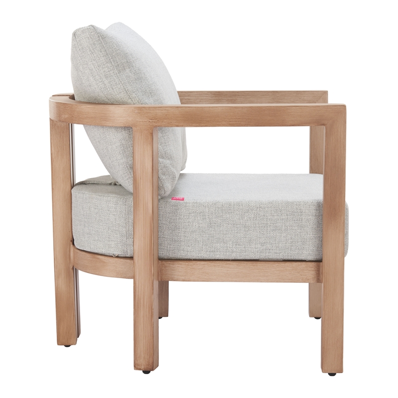 Pemberly Row Contemporary Assembled Aluminum Outdoor Armchair Gray