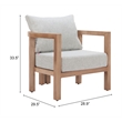 Pemberly Row Contemporary Assembled Aluminum Outdoor Armchair Gray