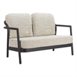 Pemberly Row Contemporary Assembled Aluminum Outdoor Loveseat Beige