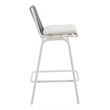 Pemberly Row Contemporary Aluminum Outdoor Barstool White & Green