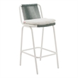 Pemberly Row Contemporary Aluminum Outdoor Barstool White & Green