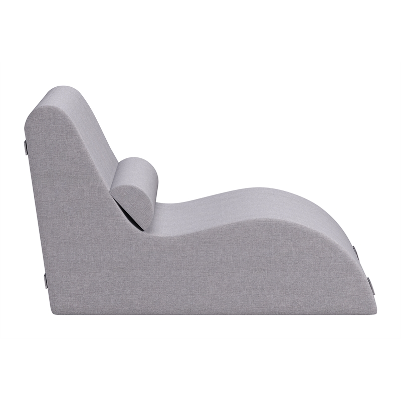 Pemberly Row Modern / Contemporary Fabric Outdoor Lounge Chair Gray