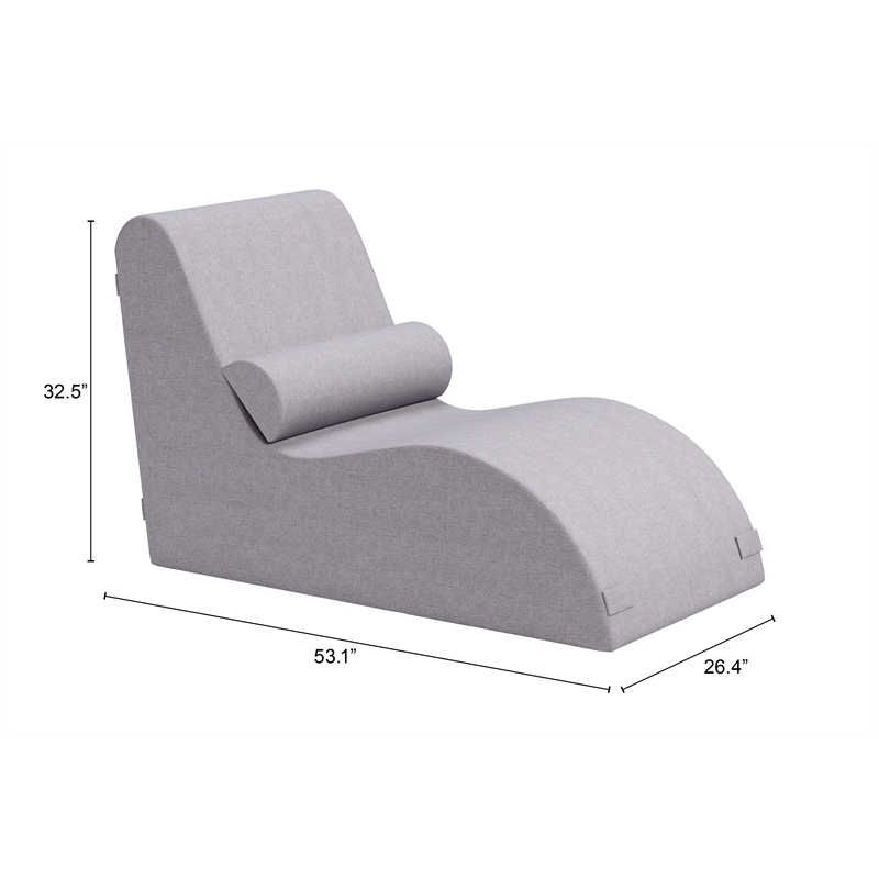 Pemberly Row Modern / Contemporary Fabric Outdoor Lounge Chair Gray