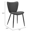 Pemberly Row Contemporary Engineered Wood Dining Chair Black