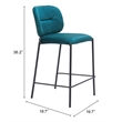 Pemberly Row Contemporary Engineered Wood Counter Stool Green