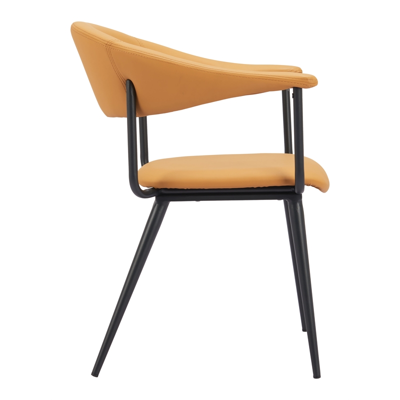 Pemberly Row Contemporary Engineered Wood Dining Chair Brown
