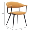 Pemberly Row Contemporary Engineered Wood Dining Chair Brown