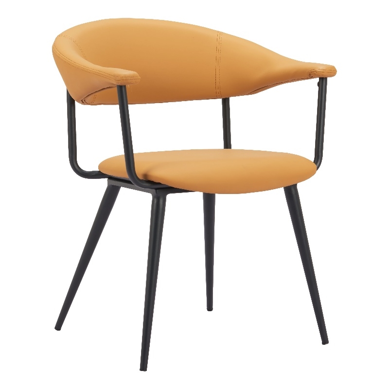 Pemberly Row Contemporary Engineered Wood Dining Chair Brown