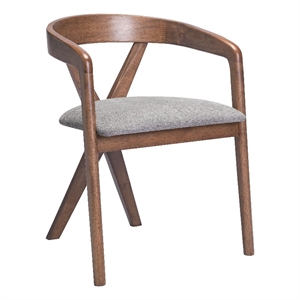 Pemberly Row Contemporary Solid Wood Dining Chair Dove Gray & Walnut