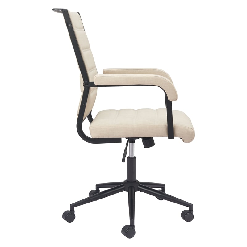 Pemberly Row Contemporary Engineered Wood Office Chair Beige