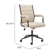 Pemberly Row Contemporary Engineered Wood Office Chair Beige
