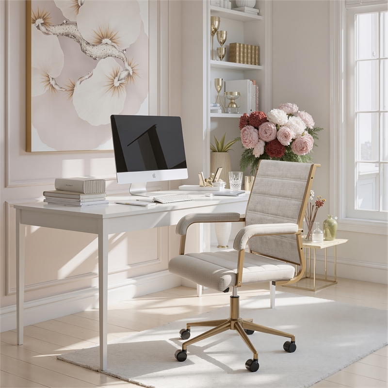Pemberly Row Modern / Contemporary Engineered Wood Office Chair Gray