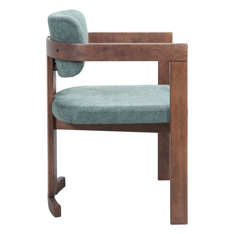 Pemberly Row Contemporary Solid Wood Dining Chair Moss Gray & Walnut